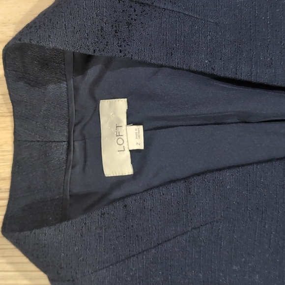LOFT Navy Cotton Blazer - Picture 2 of 6